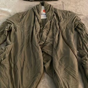 Green zip up jacket